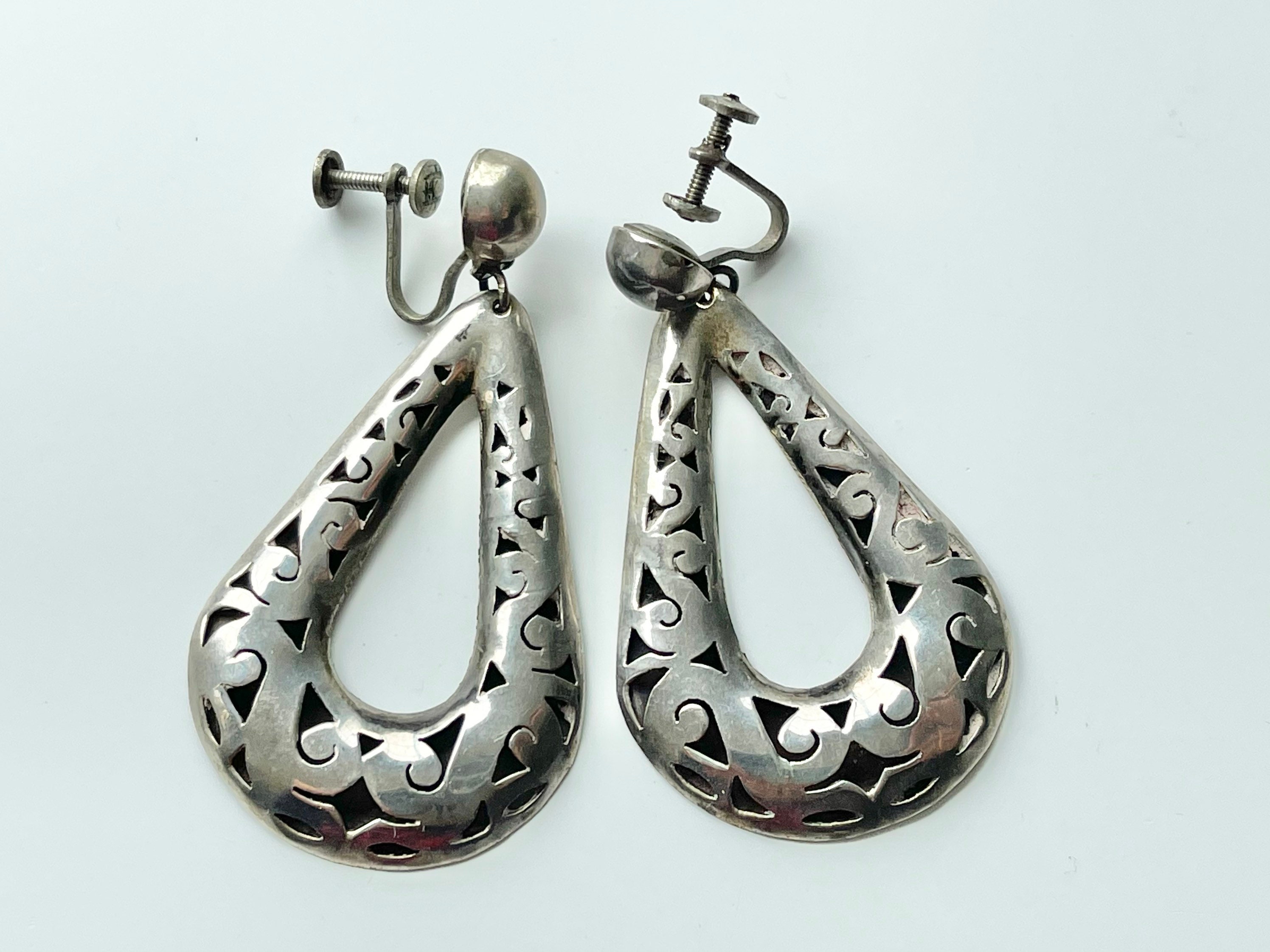 Large Vintage Teardrop Guadalajara Plata Mexico Sterling