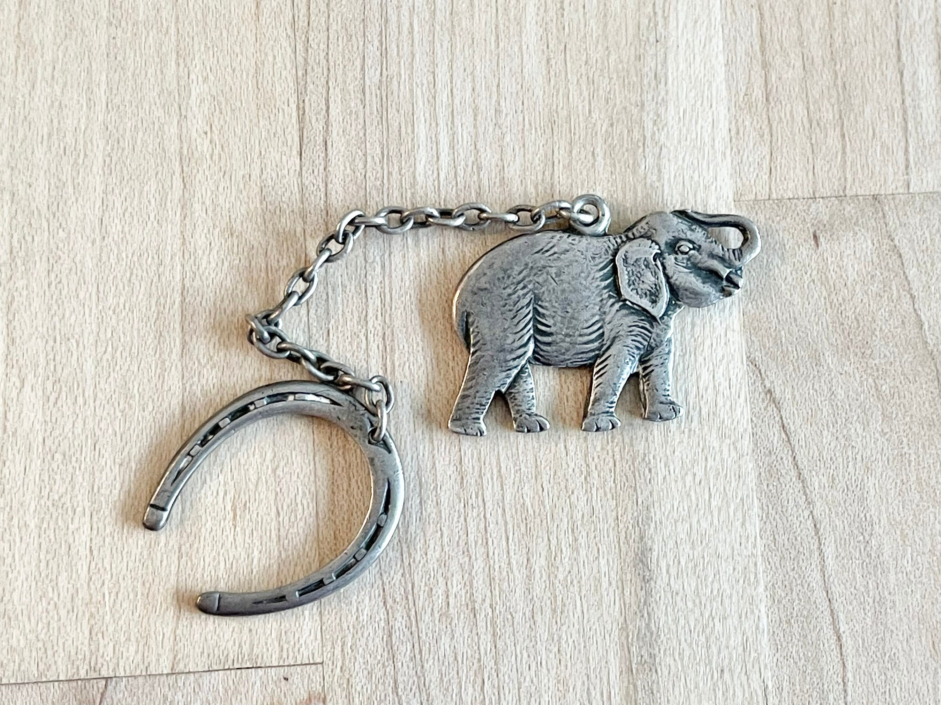 Elephant Keychain .925 Sterling Silver 