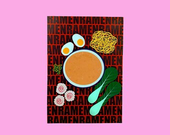 Ramen Noodles Art Print for Asian cuisine enthusiast