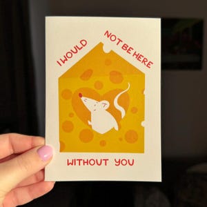Tarjeta divertida de San Valentín, No estaría aquí sin ti, Tarjeta linda de San Valentín, Tarjeta de felicitación, Tarjeta del día de San Valentín, Tarjeta de aniversario
