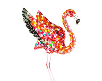 Flamingo 6” Unique Decorative Sculpture. Hand Painted. Barcino
