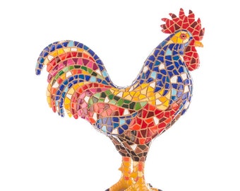 Rooster 5” Tall Decorative Sculpture Hand Painted. Barcino