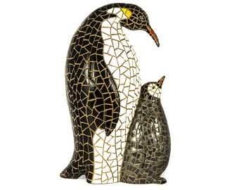 Available in 3 Colors: Bronze, Black, /& White 7.5 Painting Penguin Build Your Own Penguin Family Collection Sculpture
