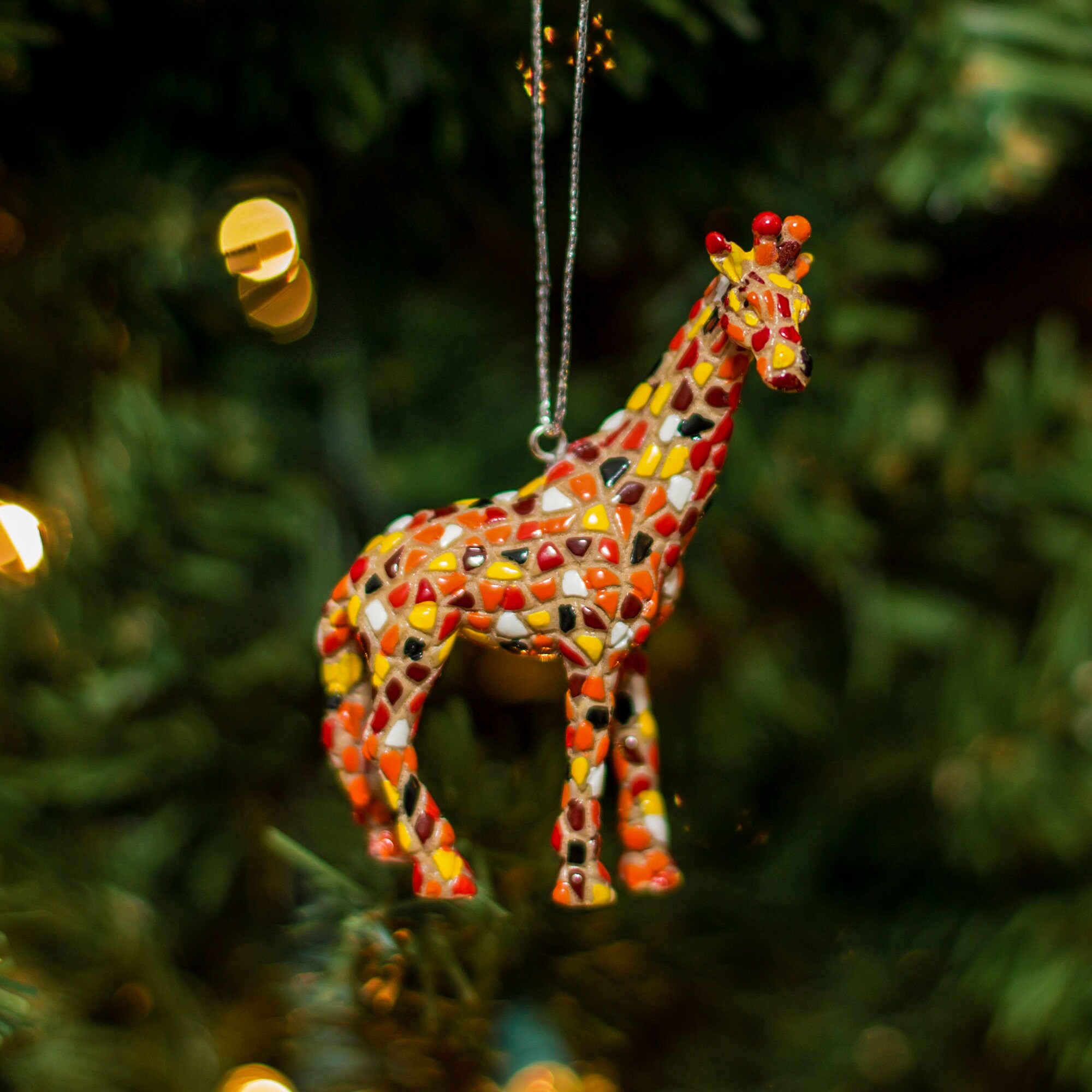 Giraffe Ornament Size 2 Inches. Hand Painted. Barcino Designs