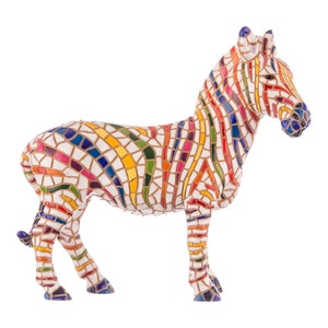 Zebra 5” Decorative Sculpture Hand Painted. Barcino