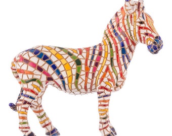 Zebra 5” Decorative Sculpture Hand Painted. Barcino