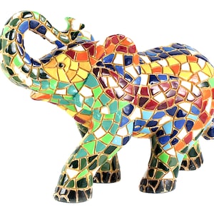 Elephant 6” Decorative Sculpture Hand Painted. Barcino