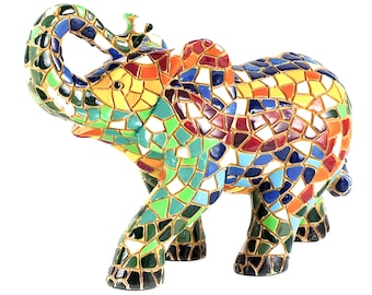Elephant 6” Decorative Sculpture Hand Painted. Barcino