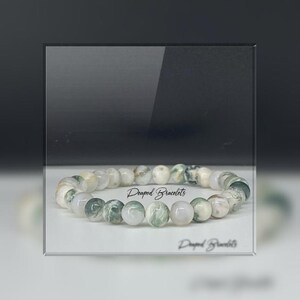 Tree Agate Crystal Bracelet - 6mm Natural Stone Beaded Jewelry image 5