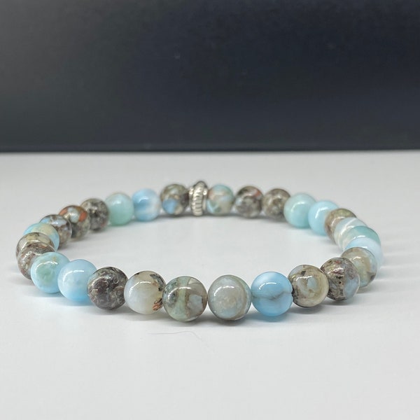 Larimar Bracelet (6mm Beads)/Emotional Cleansing, Peace