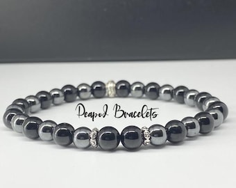 Black Tourmaline and Hematite Bracelet- Positive Protective Grounding Energy