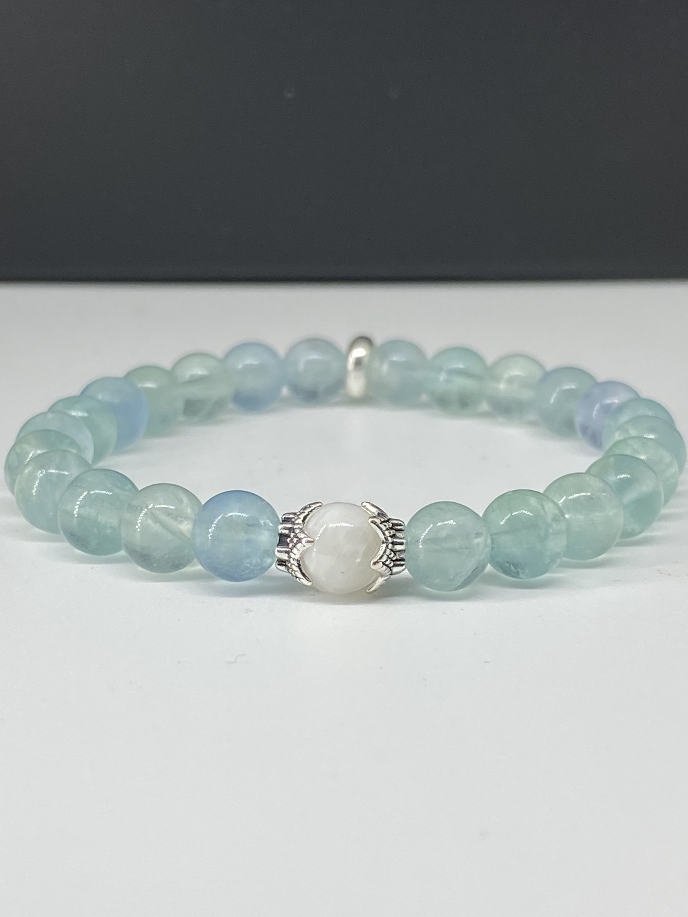 Blue Fluorite & Moonstone Bracelet 6mm Beads/genius Stone Etsy