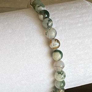 Tree Agate Crystal Bracelet - 6mm Natural Stone Beaded Jewelry image 3