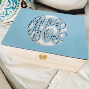 Personalized Raised Name Keepsake Box | Toddler Keepsake Box | Laser Engraved Wooden Box | New Baby Gift Or Christening Gift