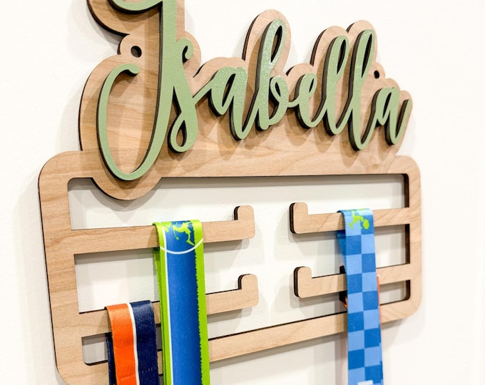 Wood Awards Rack | Special Gift Idea | Medal Holder | Custom Name sign For the Gymnast | Personalized Gymnastics Wall Decor