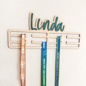 Custom Name Medal Hanger and Trophy Shelf | Medal Holder Custom Text | Rungs for Medals & Ribbons Medal Hanger |Medal Display Award Gift