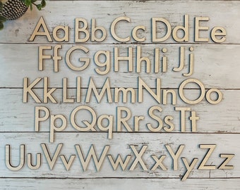 Wood Movable Alphabet and Numbers Set | Homeschool Montessori Materials | Wooden Educational Toys for Learning Letters and Beginner Readers