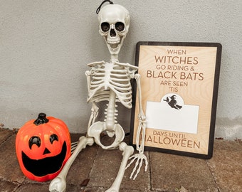 Halloween Countdown Sign, Halloween Decorations, Farmhouse Halloween Decor Indoor, Halloween Calendar, Personalized Halloween Home Decor