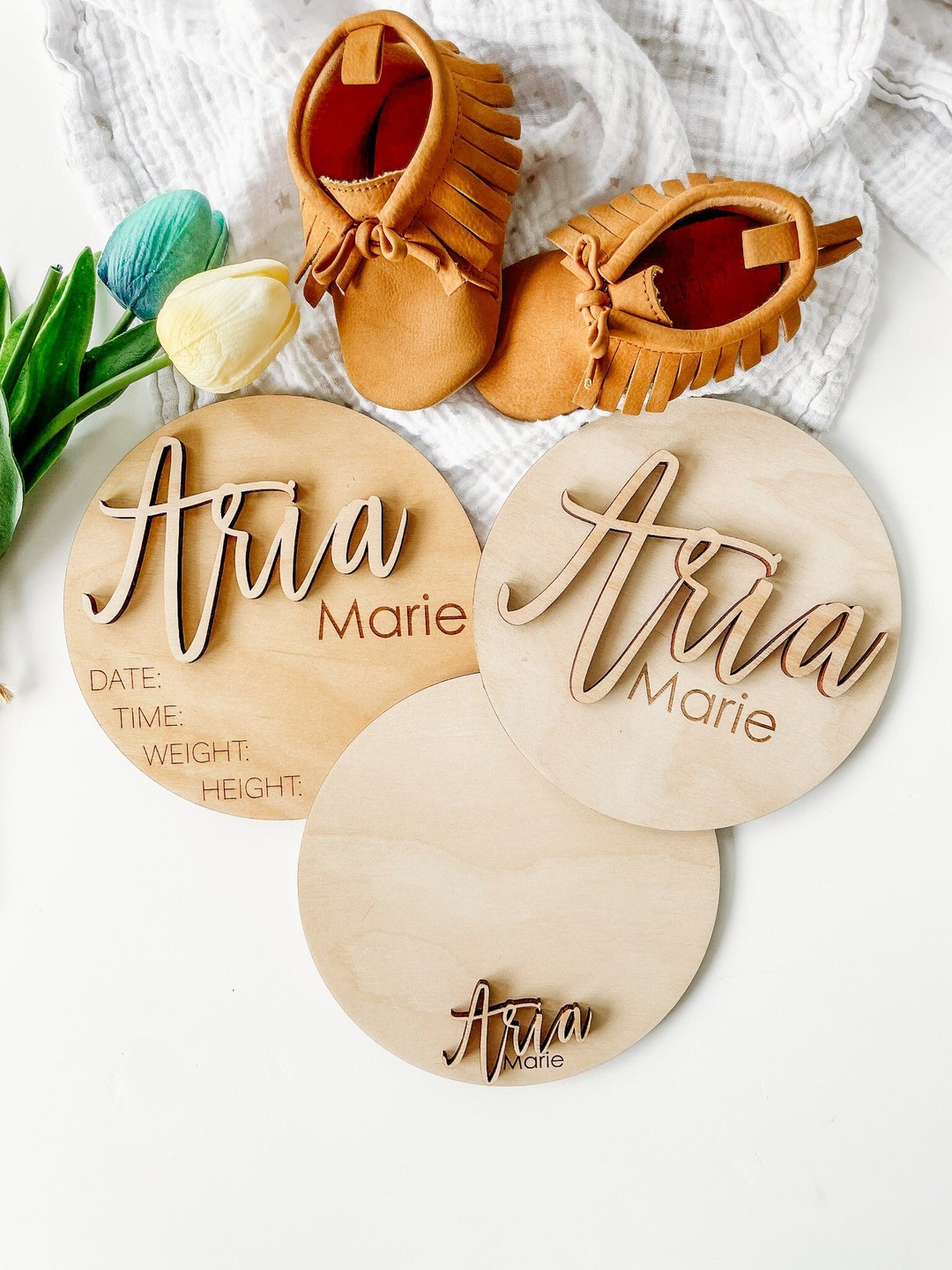Newborn Baby Stats Sign, Wooden Birth Sign, Hospital Footprint Sign for ...