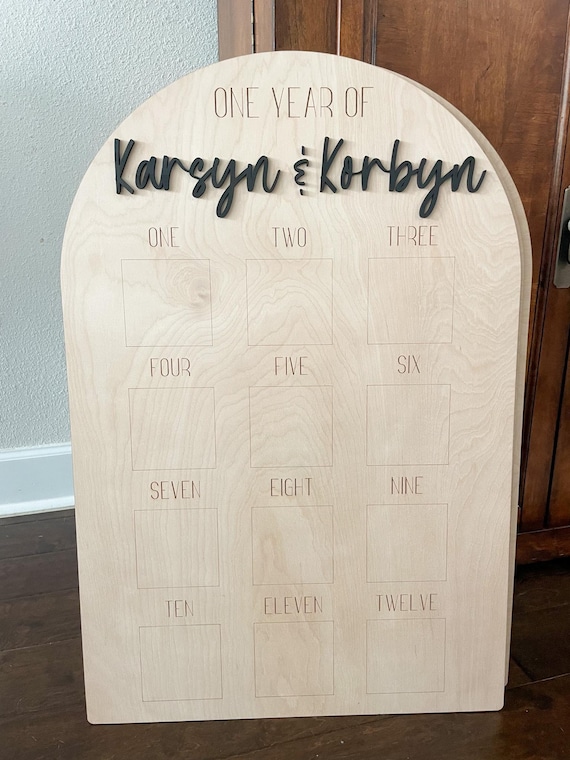 Twins First Birthday, Twin 1st Birthday, First Year Board for Twins, Our First Year, Twin Babies First Year Photo Board, Gift for Twin Mom