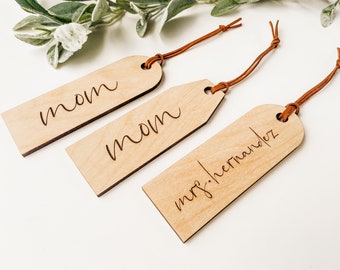Wood Engraved Personalized Name Tag | Gift Tag | Custom Gift Tag with Name