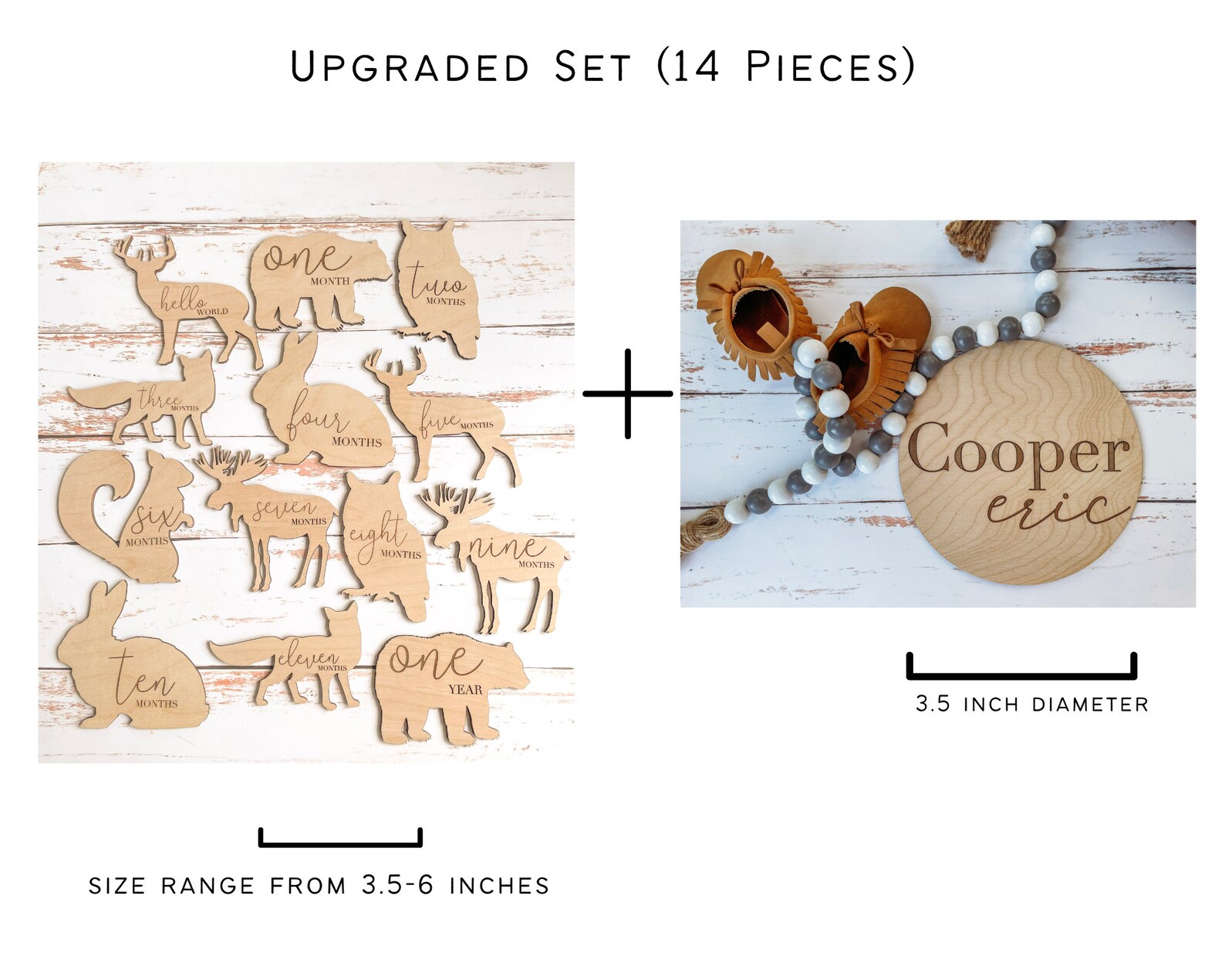 Wooden Monthly Milestone Disc & Woodland Animals for Baby - Etsy