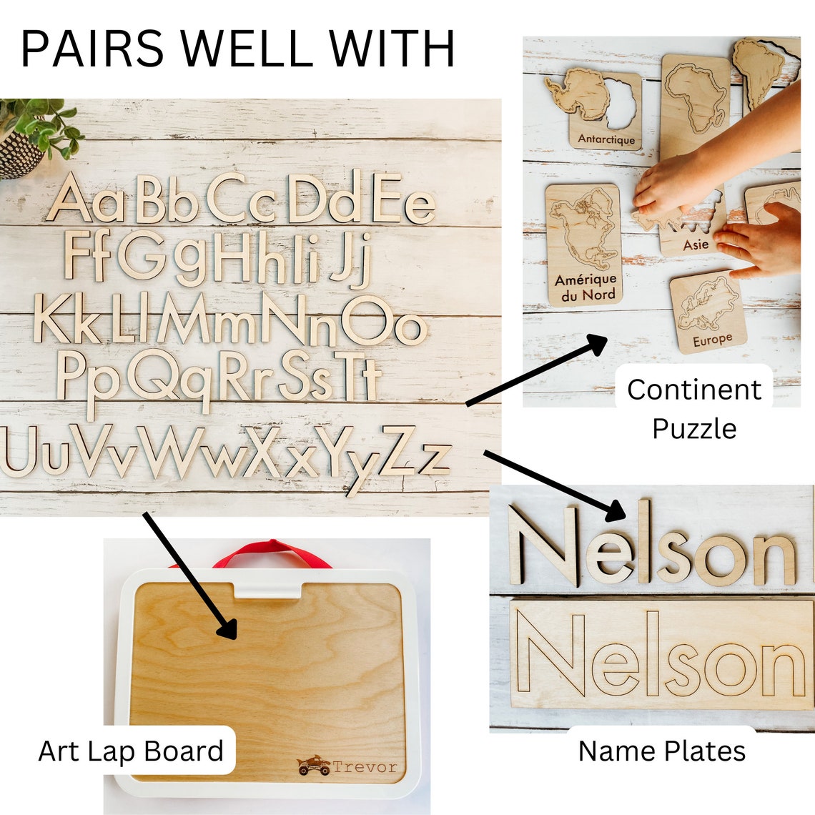 Wood Movable Alphabet and Numbers Set | Homeschool Montessori Materials ...
