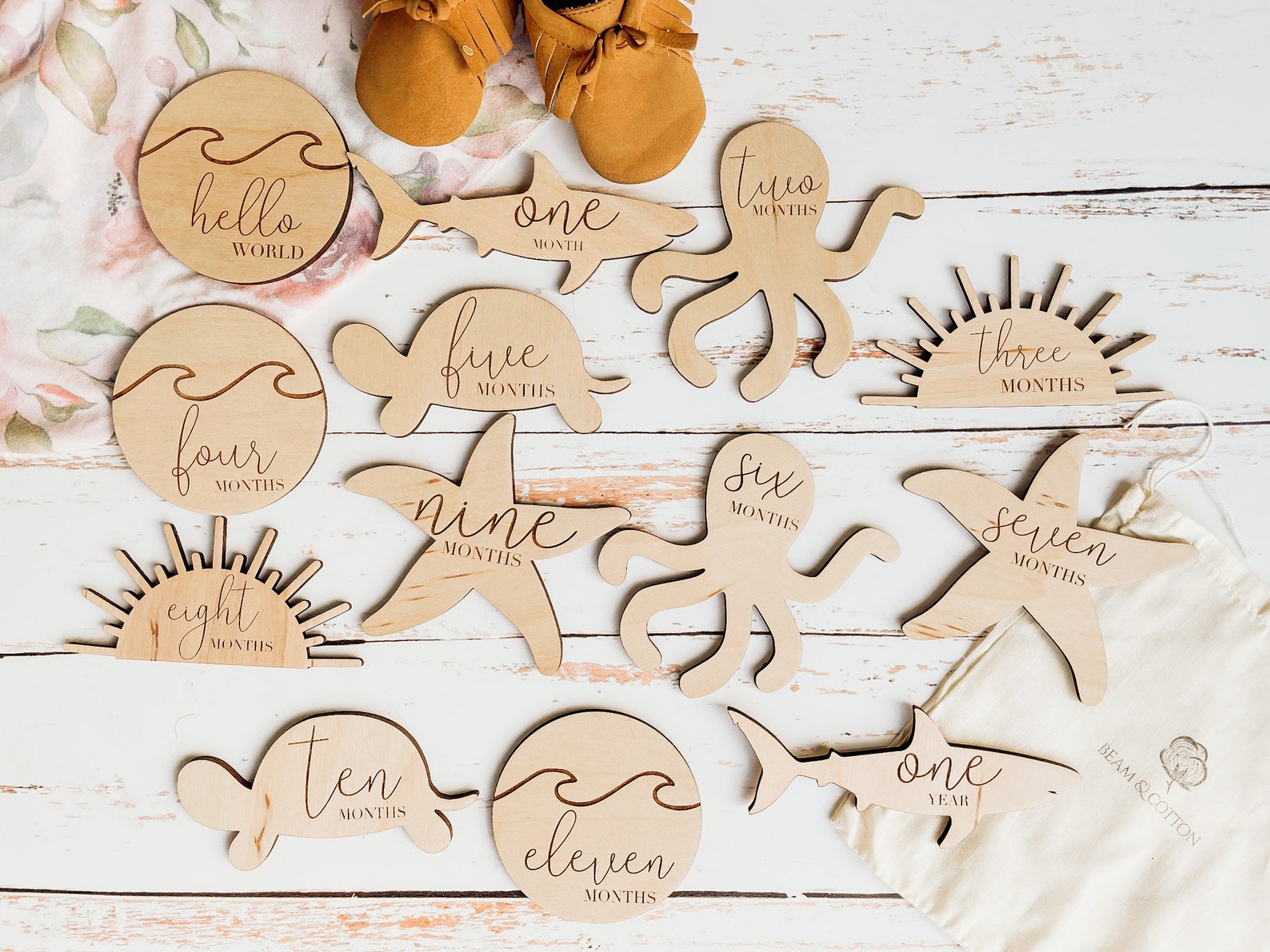beach baby milestone cards