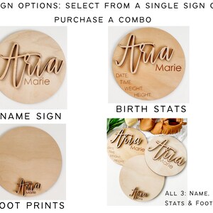 Newborn Baby Stats Sign, Wooden Birth Sign, Hospital Footprint Sign for ...