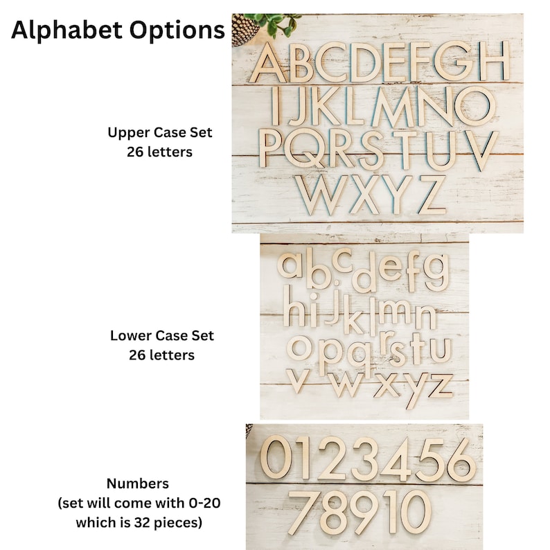 Wood Movable Alphabet and Numbers Set | Homeschool Montessori Materials ...