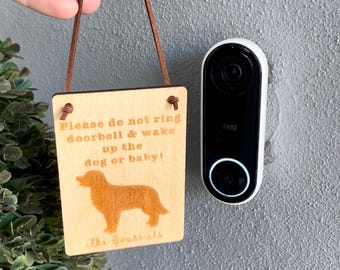 Please Do Not Knock or Ring Doorbell, Door Sign, Do Not Disturb Sign, Sleeping Baby Sign, Baby Sleeping Don’t Knock Doorbell Sign
