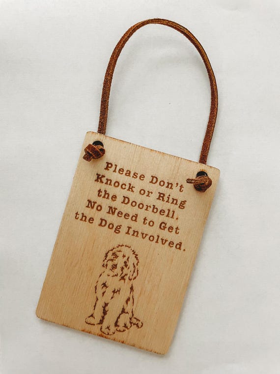 Do Not Ring the Door Bell Sign, Shhh baby sleeping sign and excited dog, baby door sign, front door sign, Do Not Knock or Ring Doorbell