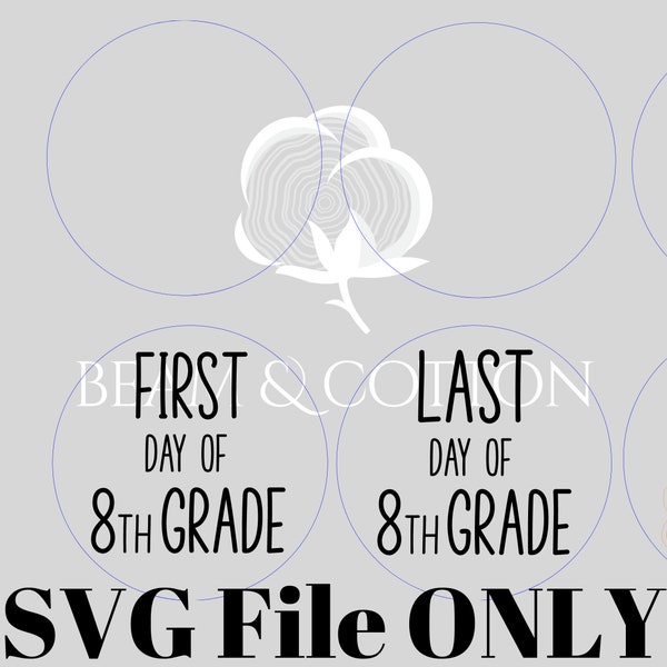 Custom First Day of 8th Grade School Sign SVG File, Back to School Sign SVG, Last Day of School Sign SVG, glowforge beamo laser machine file