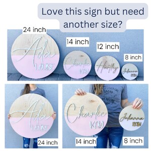 Personalized Round Painted Wood Name 24in Sign for Girl | Nursery Name ...