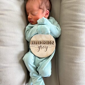 Newborn Baby Stats Sign, Wooden Birth Sign, Hospital Footprint Sign for ...