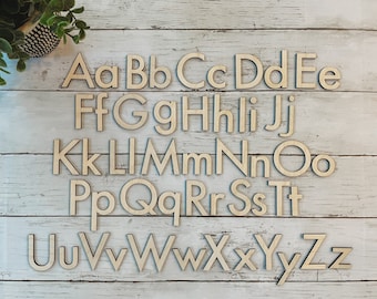Wooden Alphabet Set • Handmade Maple Wood Letters & Movable Alphabet • Montessori Inspired Educational and Homeschool Spelling Toys