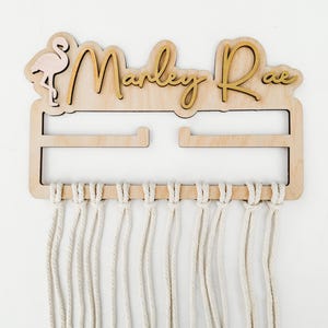 Bow Holder Nursery Decor, Macrame Bow Holder, Personalized Boho Hair Bow Organizer, Baby Girl Hair Accessories, Wall Hanging Bow Storage