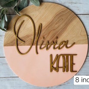 Custom Name Sign, First & Middle Name. Personalized Name Sign, Handwritten Font Personalized Wood Name Sign. Wooden Name Childrens