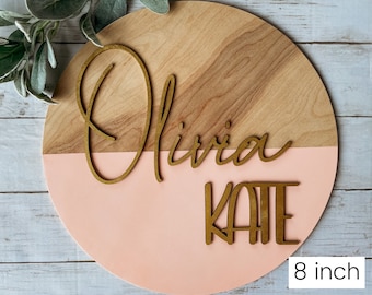 Custom Name Sign, First & Middle Name. Personalized Name Sign, Handwritten Font Personalized Wood Name Sign. Wooden Name Childrens