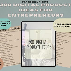 300 Digital Product Ideas for Entrepreneurs | Business & Creative Digital Download | Instant Access for Etsy Sellers, Course Creators