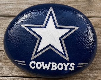 Extra Large Dallas Cowboys Painted Rock | Handmade NFL Decor | Fan Gift Idea