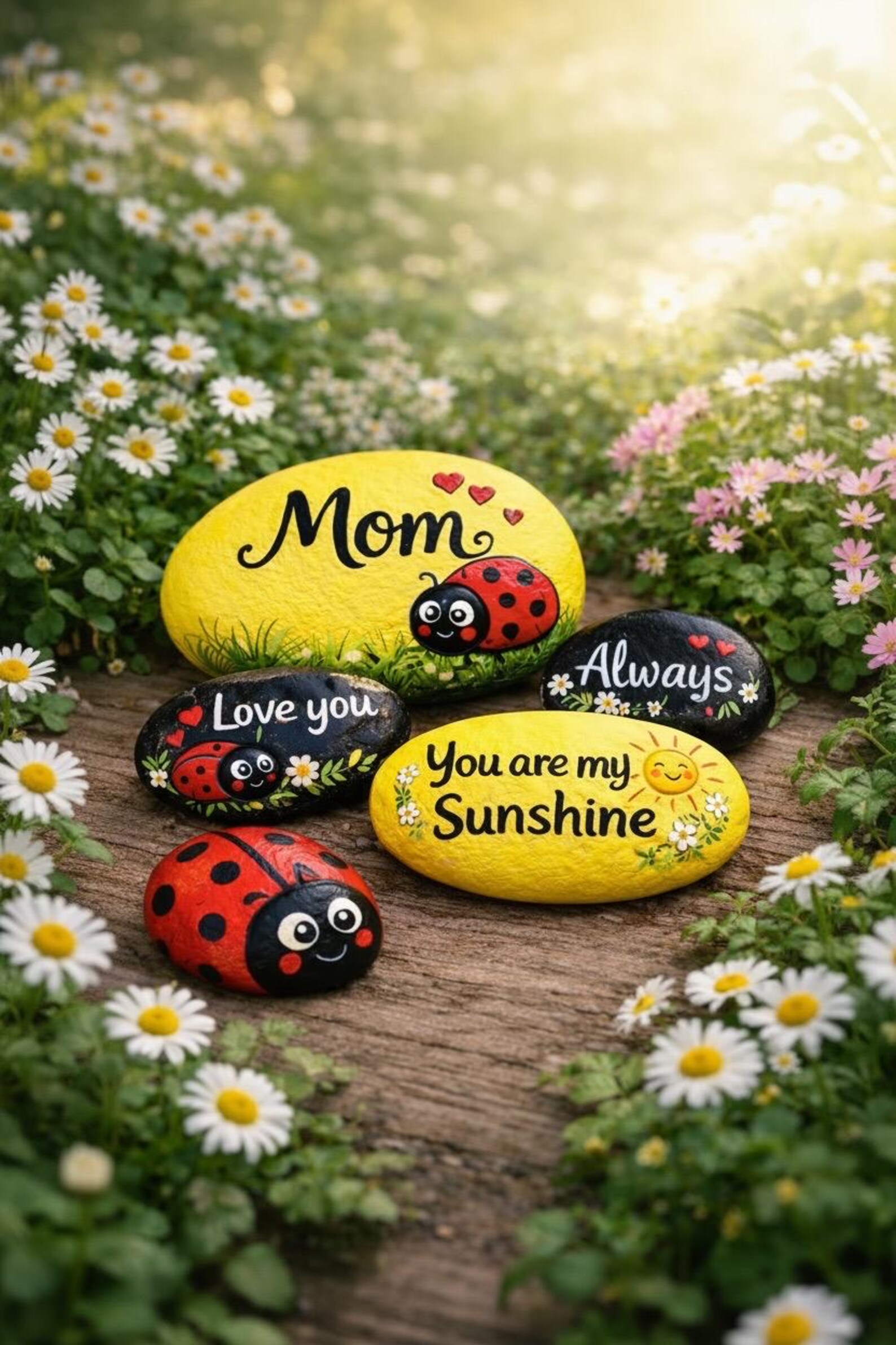 Mom With Rocks Mother’s Day Painted Rocks Set of 5 | Mom Gift Handmade | “you Are My ...