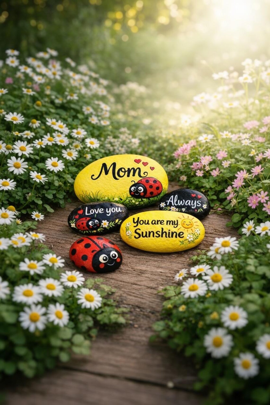 Mom With Rocks Mother’s Day Painted Rocks Set of 5 | Mom Gift Handmade | “you Are My ...