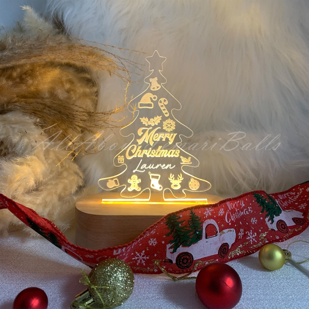 Personalize Christmas Night Light, Acrylic Living Room Decorative Light