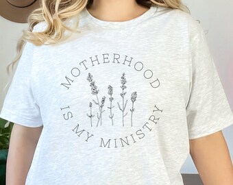 La maternité est mon ministère Chemise lavande pour mamans - Chemises maman chrétienne - Chemise maman école à la maison