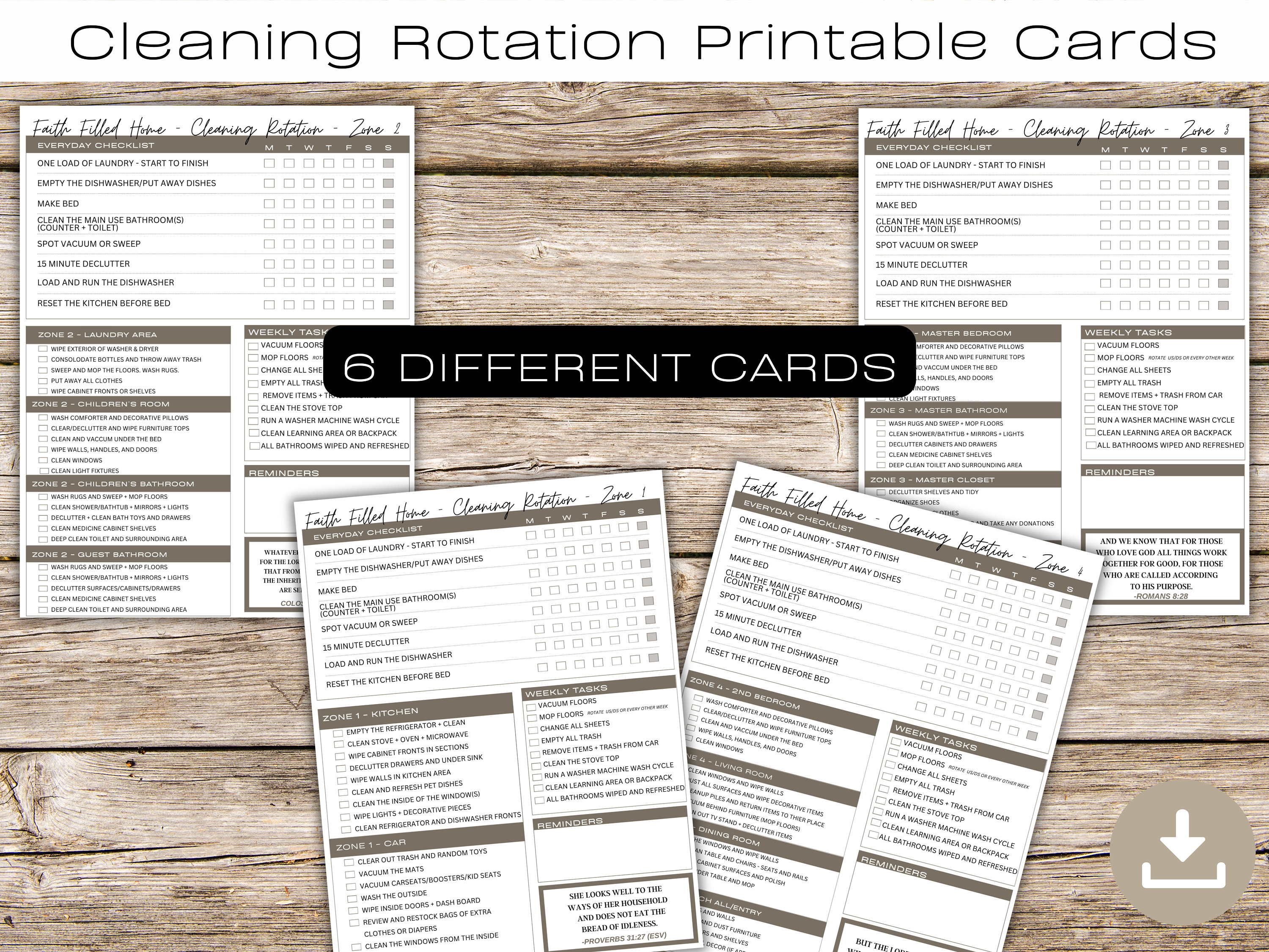 Cleaning Rotation for Stay at Home Mom, Zone Cleaning Rotation ...