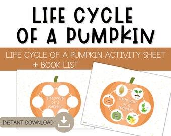 Life Cycle of a Pumpkin Easy Pumpkin Craft for Kids | Pumpkin Life Cycle Activity Worksheet for children | Kindergarten Fall activity sheet