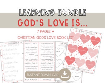L'amour de Dieu - Fiches d'activités pour la Saint-Valentin pour les enfants - Fiches d'exercices sur les versets de la Bible pour les enfants - Fiche d'exercices pour l'enseignement chrétien à domicile - Valentin chrétien