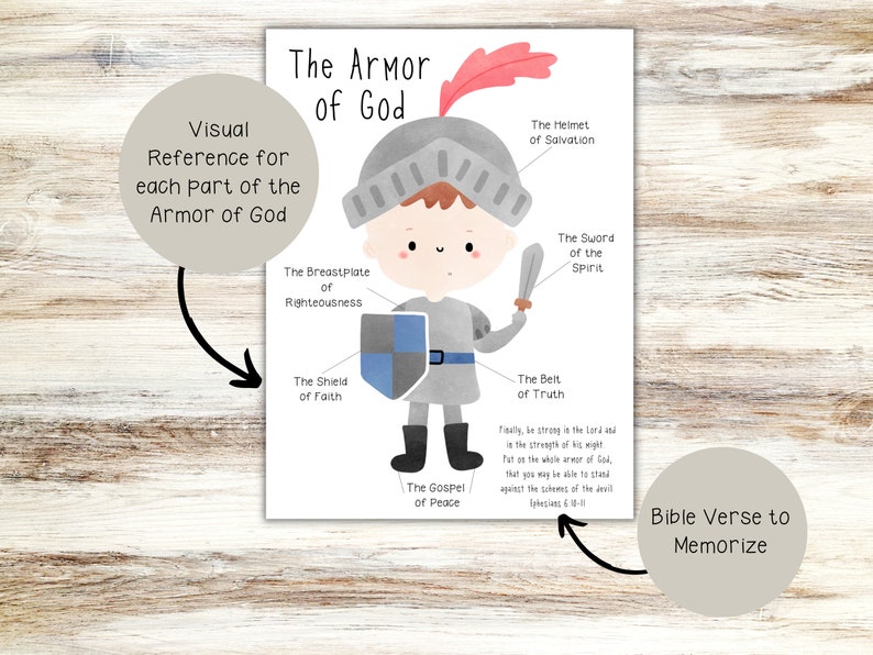 Armor of God Bible Verse Printable Morning Basket Printables Armor of