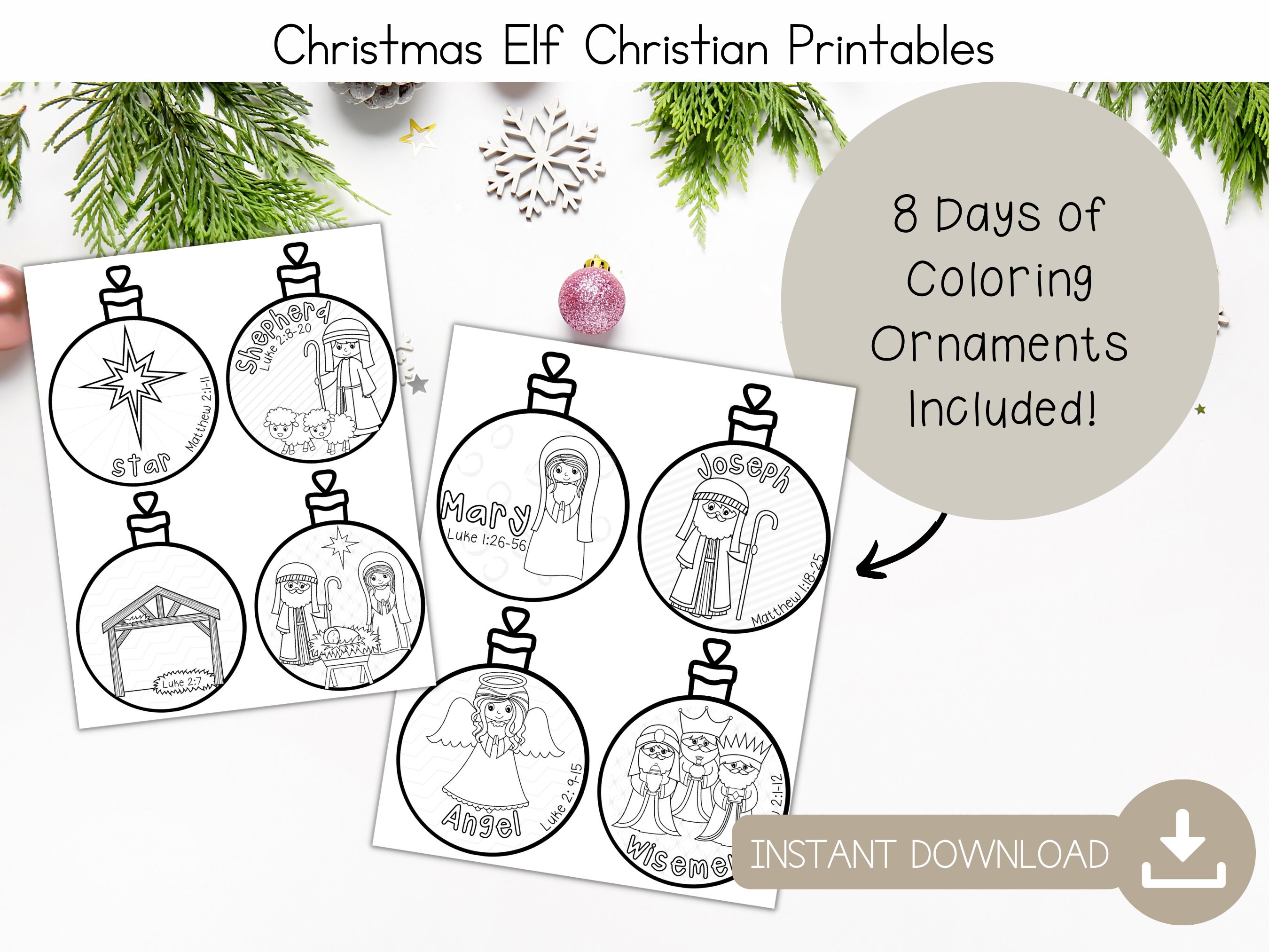 Christian Christmas Elf Printable Pack - Bible Verse Christmas Cards ...